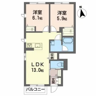カーサ・レジオ【1階】の間取り