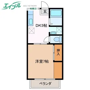 ダンケタカミヤI【2階】の間取り