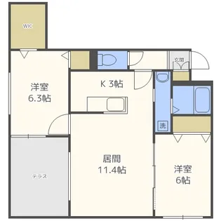 リバーサイド札幌西【1階】の間取り