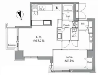 グランドメゾン麻布十番館【8階】の間取り
