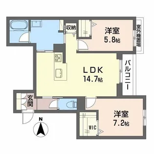 シャーメゾン 二口 パナXI【1階】の間取り