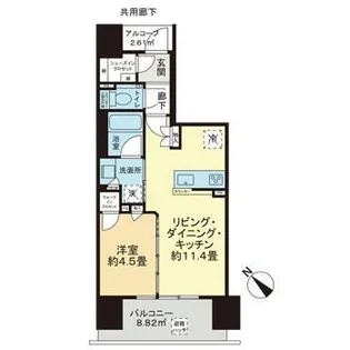 シティハウス中目黒レジデンス【3階】の間取り