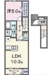 シャルマン南大分【2階】の間取り