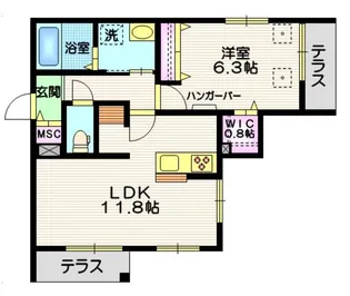 グレイスパーク豊町【1階】の間取り