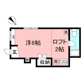 クレセントハイツB号館【1階】の間取り