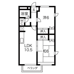 プロパティ中之町【1階】の間取り