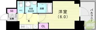 エスリード神戸兵庫駅ミッドポート【8階】の間取り