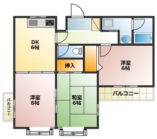ウッドガーデン東戸塚B【2階】の間取り