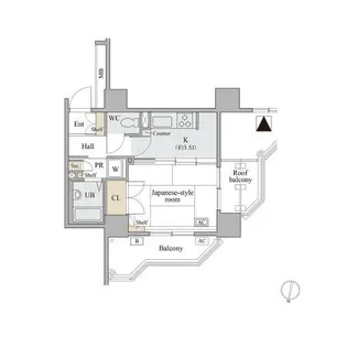コラム神泉【9階】の間取り