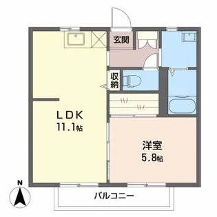 アイムアサヒA【1階】の間取り