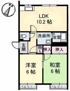 グランピア楠乃【1階】の間取り