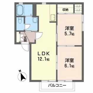 ラルジュ・コートI【2階】の間取り