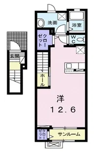 サクラメント・スクエア B【2階】の間取り