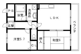 イ一ストナガレ【6階】の間取り