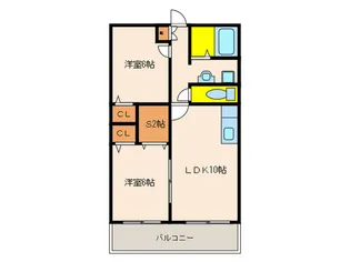 横町ツインハイツA棟【2階】の間取り