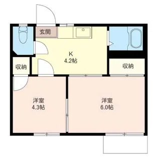 コーポアゼリアA【1階】の間取り