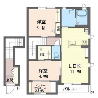 ヴィセオ・セ・ラ・ヴィA【2階】の間取り