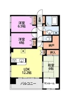 妙高市朝日町特定公共賃貸住宅【6階】の間取り