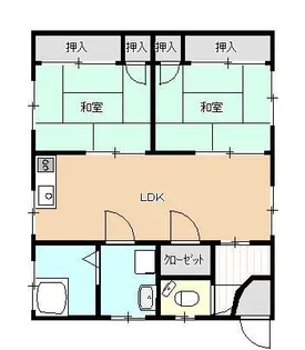 大殿大路アパート【1階】の間取り