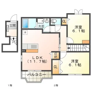 花メゾン D【2階】の間取り