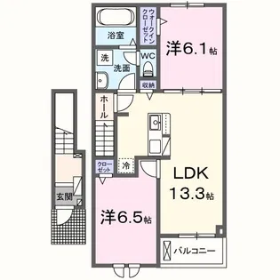オーキッドテラスB棟【2階】の間取り