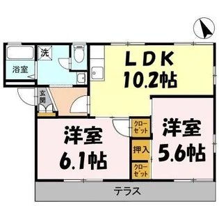 ライフタウニーA街区 3号棟【1階】の間取り