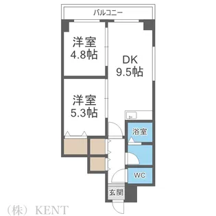 グランドパレス啓明【5階】の間取り