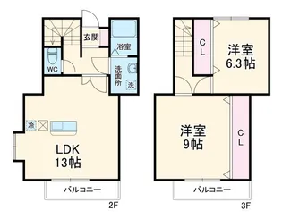 静岡県浜松市中央区佐藤2【一戸建】の間取り