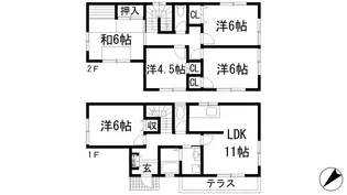 兵庫県西宮市上ケ原山田町【一戸建】の間取り