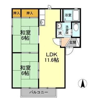 メゾンドヴェール和幸 C棟【2階】の間取り