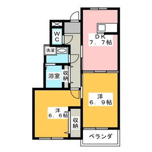 オーチャード・ビュウA【1階】の間取り