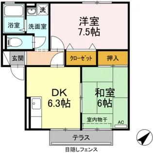 福島県郡山市笹川1【アパート】の間取り
