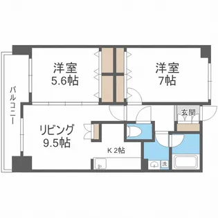 グレイスコート北18条【10階】の間取り