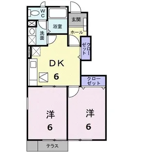 2DKの間取り画像