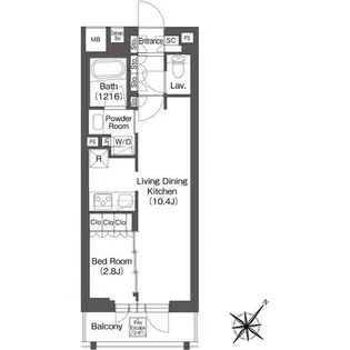 レフィールオーブ代々木【4階】の間取り