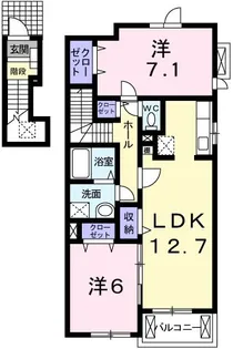 兵庫県三木市平田【アパート】の間取り