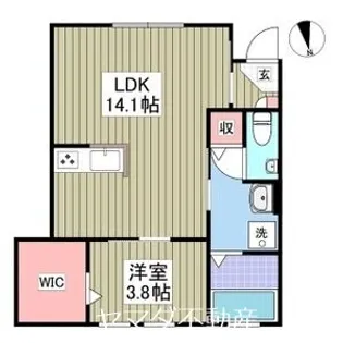 1LDKの間取り画像