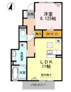 1LDKの間取り画像