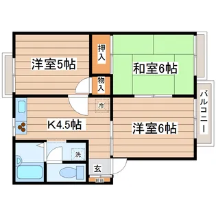 ユーハイツ【2階】の間取り