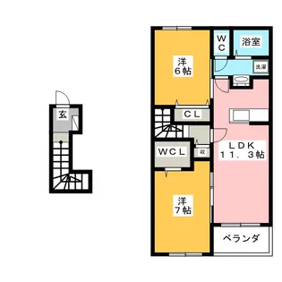 プレシ ユイット【2階】の間取り