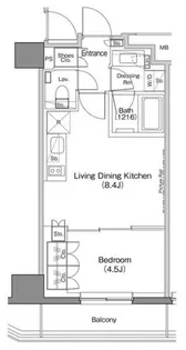 ザ・パークハビオ神楽坂香月【3階】の間取り