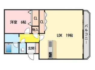 サンハイツ高安【4階】の間取り