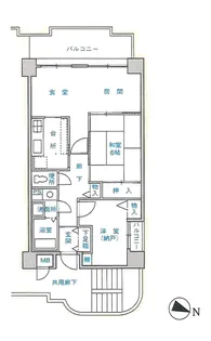 ライフコート富雄【7階】の間取り