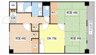 グリーン茨木【6階】の間取り