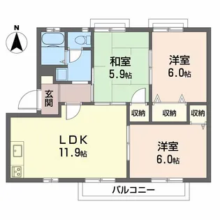 フレグランス小坂 C棟【2階】の間取り