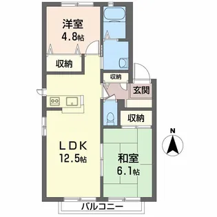 エクセルメゾン G棟【1階】の間取り