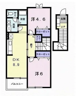 2DKの間取り画像