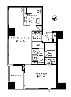パークルージュ赤坂檜町【10階】の間取り