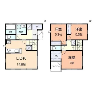 神奈川県平塚市東中原2【一戸建】の間取り