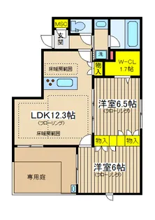 シャンベール若宮【1階】の間取り